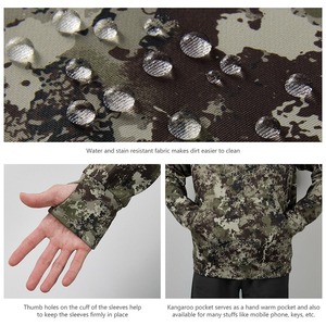 Wholesale Custom Outdoor Fishing Fleece Hoodie with <b>Neck</b> <b>Gaiter</b> Water Resistant Performance Hunting Sweatshirt Fishing Hoodie - Product Image 6