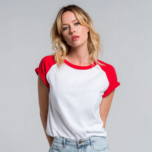 Camisetas holgadas de poliéster y algodón 100% para mujer, camiseta ligera con cuello redondo y hombros caídos, camiseta de gran tamaño para mujer - Product Image 5
