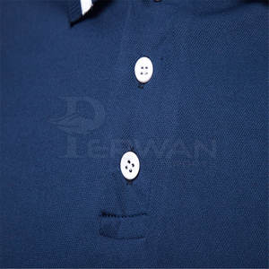 Camiseta de Hombre de Marca Propia, 100% Algodón, Lisa, Cómoda, Corte Regular, Decoración con Botones, Antiarrugas, Secado Rápido, Tejida - Product Image 4