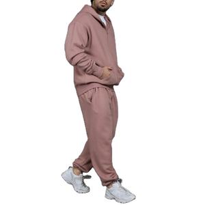 Survêtements à capuche surdimensionnés pour hommes, personnalisés, de haute qualité, poids lourd, 100% coton, molleton respirant, fermeture éclair unie pour l'hiver - Product Image 6