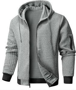 <b>Men's</b> Comfortable Lightweight Full-Zip up Hoodie Loose Fit Solid Pattern Sweatshirt with Zippered Pockets Winter <b>Jacket</b> - Product Image 1