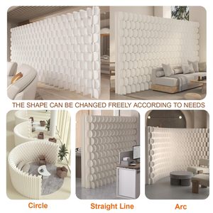 Paravent de séparation de pièce pliable et rétractable, panneau en papier épaissi, écran pour la séparation de pièce, décoration moderne - Product Image 4