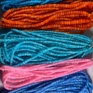 ลูกปัดหินโอปอลเจียระไนหลายสีเกรดสูงเส้นพลอยธรรมชาติขนาด3-5มม. สำหรับทำเครื่องประดับ - Product Image 5