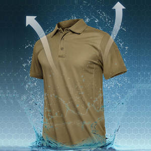 Polo de hombre de poliéster y algodón con logotipo personalizado, camisetas de manga corta de rendimiento de secado rápido, camiseta de golf - Product Image 6