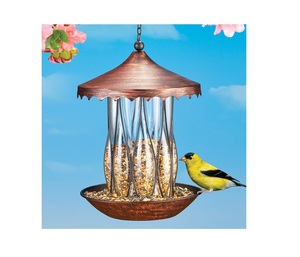 Mangeoire à oiseaux tout en métal Ak Brass, sans bois et sans plastique, mangeoire sauvage suspendue en métal - Product Image 2