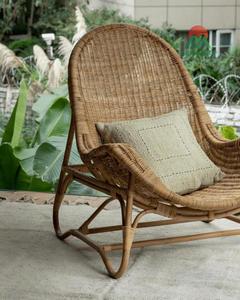 Silla reclinable de estilo nórdico clásico, hecha de ratán natural, adecuada para balcones, hogares, hoteles y villas. - Product Image 5