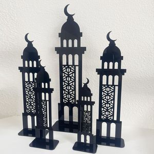 Black Minaret Shaped Islamic Metal Table <b>Decor</b> Stand For <b>Ramadan</b> Styling Unique - Product Image 3
