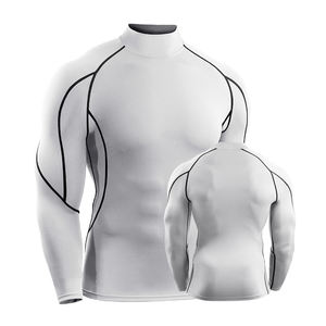 เสื้อยืดแขนยาวคอสูงสำหรับผู้ชาย ผ้ารัดรูป แห้งเร็ว ยืดหยุ่น เหมาะสำหรับออกกำลังกาย วิ่ง และฝึกซ้อม - Product Image 6