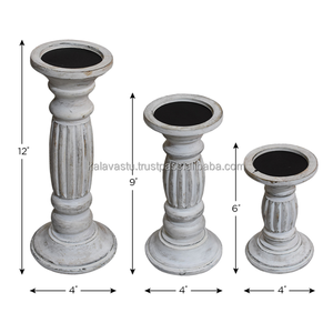 Decorative Wooden colored finish Handmade Pillar <b>Candle</b> Stand Hand Crafted Wooden <b>Candle</b> Holder for Home Decor - Product Image 1
