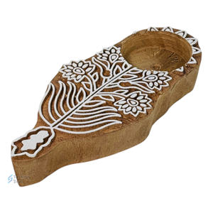 Smart Fashion Deal Wooden <b>Flower</b> Handmade Eco-Friendly Festival Tealight Holder (Without Tealight <b>Candle</b>) 2 Color Print - Product Image 3