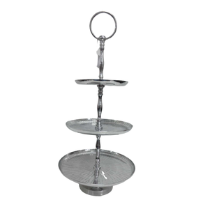 Support de gâteau décoratif de table en métal support de gâteau de revêtement en poudre d'argent pour la décoration de mariage et de la maison faite à la main en vrac - Product Image 1