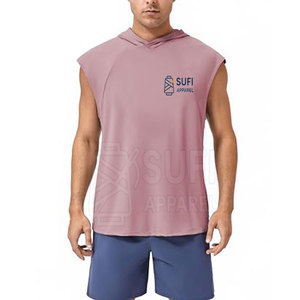 Design Your Own High Quality <b>Men's</b> Solid Autumn <b>Sleeveless</b> <b>Hoodie</b> with Custom Colors-Bulk Quantity - Product Image 2
