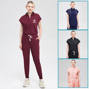 Tenues de travail médicales personnalisées, pantalons de jogging pour infirmières, uniformes d'hôpital et de spa, haut unisexe en polyester/rayonne tricoté, ensembles de blouses médicales tendance - Product Image 1
