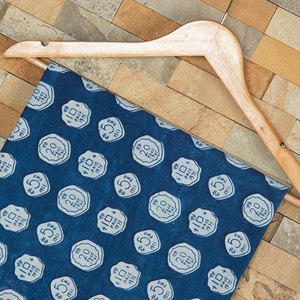 120gsm ผ้าม่านใยผ้าคอตตอนพิมพ์ลายเหรียญอินดิโก้ออร์แกนิกพรีเมี่ยมน้ำหนักเบาผ้าทอชุดคอมเบิ้ลคลุมเสื้อสูทอเนกประสงค์ - Product Image 2