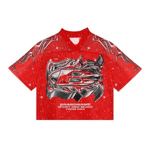 Maillot de football rétro personnalisé, impression par transfert thermique, logo de marque, nom du club, coupe ample, manches courtes, maille vintage, service OEM 100% - Product Image 5