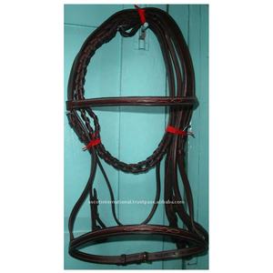 Bride de course de chevaux basse quantité minimale de commande avec rênes en cuir noir marron pour équipement de cheval en gros - Product Image 4