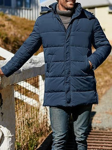 Chaqueta Acolchada Larga de Alta Calidad para Hombre con Capucha, Impresión de Logotipo Personalizado, Ropa de Invierno, Diseño de Moda - Product Image 2