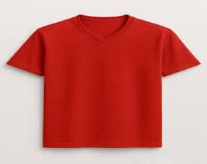 เสื้อยืดผู้ชายผ้าฝ้ายออร์แกนิคทรงสลิมฟิตแขนสั้นคอวี100% ด้านหน้าสีพื้น - Product Image 2