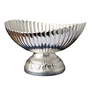 Cuenco de Pedestal de latón de alta calidad con grabado acabado de níquel para mesa de cocina, cuenco para servir, cuenco para vajilla - Product Image 5