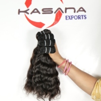 Extensions de cheveux naturels indiens vierges Remy bruts, alignés, lisses, couleur noire et brune, pour tissage, vente en gros du Vietnam