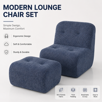 Fauteuil de salon moderne avec repose-pieds, fauteuil d'appoint rembourré en tissu, fauteuil confortable pour salon, chambre à coucher, hôtel