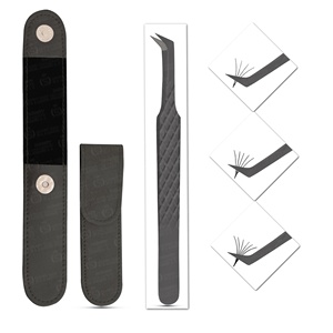 Pince à cils en acier inoxydable de haute précision avec embouts de fibres confortables outil de beauté pointu pour l'extension des cils - Product Image 5