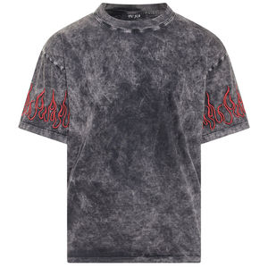 Camiseta Extra Grande para Hombre, Personalizada, de Alta Calidad, 100% Algodón Orgánico, con Bordado Gráfico Vintage, Lavado Ácido - Product Image 3