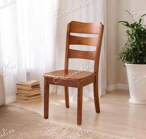 Chaise de salle à manger moderne en bois naturel Chaise confortable en bois massif pour salle à manger Chambre parc et villa - Product Image 1