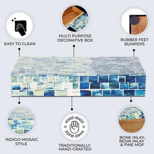 Boîte à bijoux décorative en os incrusté, artisanale - Product Image 2