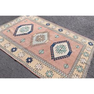 พรมตุรกีวินเทจ ขนาด 5.1x7.7 ฟุต พรมสีน้ำเงินล้วน - Product Image 2