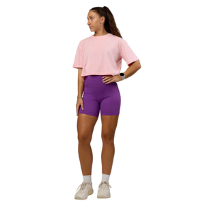 Shorts Deportivos de Cintura Alta para Mujer, Color Sólido, Spandex, Nailon, Ajuste Atlético, Cintura Elástica, para Gimnasio, Fitness, Yoga, Ropa Deportiva - Product Image 1