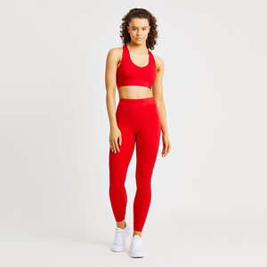 Ensemble de soutien-gorge de sport de yoga sans couture pour femmes Nouveaux vêtements d'entraînement 2 pièces confortables avec logo avant et fermeture à cordon de serrage - Product Image 1
