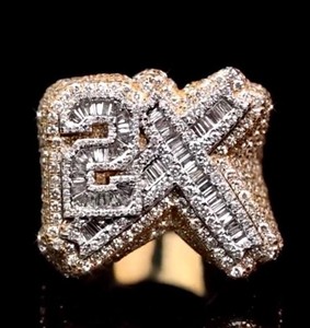 Bague Cocktail Unisexe en Argent Sterling 925 avec Moissanite et Diamants, Style Hip Hop de Luxe, pour Homme - Product Image 1
