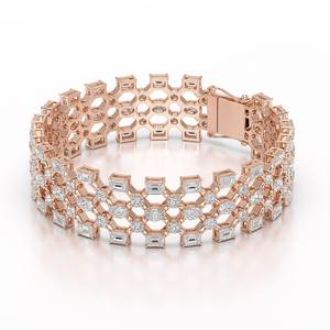 Usine directe 14KT WhiteGold Tennis Bracelet laboratoire cultivé diamant coeur rond DEF VVS 25 grammes certifié exportation en gros commande personnalisée - Product Image 3