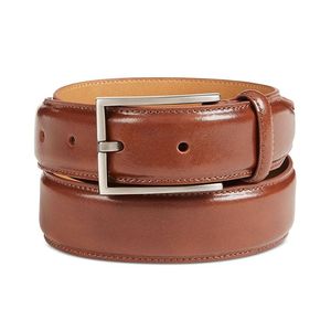 Cintura Elegante da Uomo Ryan Seacrest Distinction in Pelle di Vacchetta Marrone, Stile Vintage di Alta Qualità con Fibbia in Lega Personalizzata, Taglia M - Product Image 1