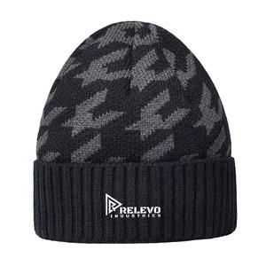 Custom Printing Wholesale 180Gsm High Quality Solid Color Knitted Beanies Unisex Autumn <b>Winter</b> Outdoor Warm 3D Embroidery 100% - Product Image 1