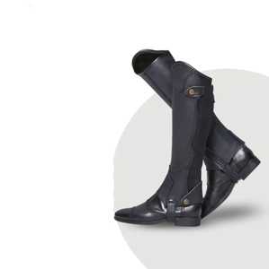Chaps de style Western en cuir de vachette de qualité supérieure pour hommes avec fermetures à glissière de qualité pour l'équitation - Product Image 3