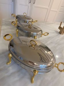 Plato de frotamiento de acero de lujo con estilo para uso de suministros de hotel y restaurante para bodas, cumpleaños, restaurante, etc. - Product Image 2