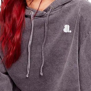 เสื้อสเวตเตอร์โอเวอร์ไซส์ของผู้หญิงผ้าโพลีเอสเตอร์ผ้าคอตตอนสีพื้นลำลองสำหรับฤดูหนาวใหม่ - Product Image 6