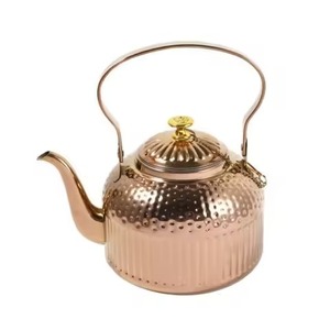 Vintage Copper Tea Kettle With Functional Handle And Shine Finish For Display And Practical Tea Coffee Serving Usage - Product Image 2