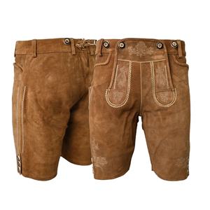 Lederhosen บาวาเรียผู้ชายผู้หญิงสำหรับ Oktoberfest SHORT Kurz สั้นลายปักโลโก้ขนาด XS - Product Image 3