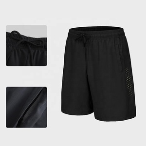 Pantalones cortos de secado rápido con forro de 7 pulgadas para hombre, pantalones cortos de yoga para entrenamiento de gimnasio con cremallera, pantalones cortos de yoga para hombre al por mayor - Product Image 3