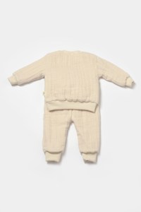 Pantalones de bebé de muselina de invierno de punto de algodón orgánico, Conjunto de camiseta de manga larga, 3 patrones de dibujos animados Unisex, ropa para niños pequeños, 2 piezas - Product Image 2