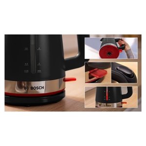 Bouilloire électrique Bosch 1,7 L 2400 W avec arrêt automatique et indicateur de niveau d'eau pour une ébullition rapide - Product Image 3