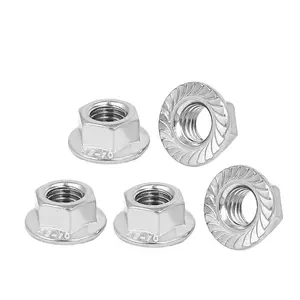 Nhà máy trực tiếp giá din6923 thép không gỉ hình lục giác mặt bích Nuts kẽm mạ M24-M30-M22 chủ đề kích cỡ Nylon thép carbon