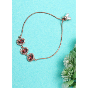 Bracelet AD Deep Rich Maroon, bracelets perlés, zircon, quartz, perle, diamant, design religieux tendance, en alliage de zinc, pour les fêtes - Product Image 2