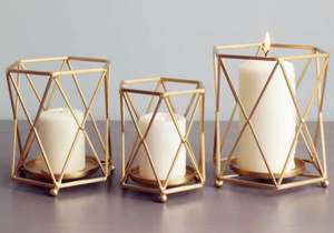 Nouvelle arrivée Nouveau bougeoir en métal géométrique au design moderne disponible en artisanat indien - Product Image 3