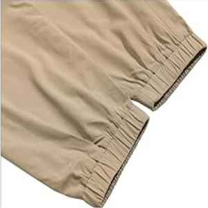 2025 Summer Men Solid Color Pants <b>Trousers</b> <b>Drawstring</b> Elastic Waist Pocket Casual Men <b>Trouser</b> - Product Image 4