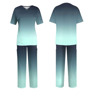 Combinaisons médicales unisexes personnalisées de haute qualité gommages pour hôpitaux d'été évacuant la transpiration sublimés pour infirmières et médecins - Product Image 1