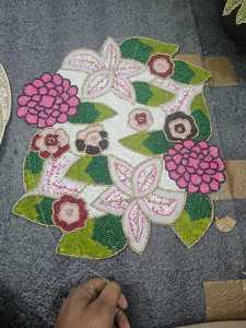 Dessous de verre faits à la main de 14 pouces tapis de sous-verre tapis élégant élégant ardoise verte pour cuisine ameublement perlé ardoise verte pour - Product Image 2